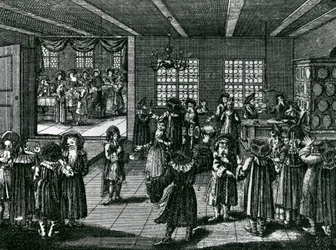 Célébration de fiançailles juives, du 